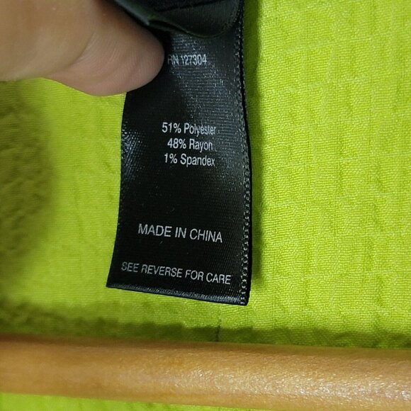 Ali Miles Large Green / Blue Colorblock Button Down Women's Tunic Top - Picture 5 of 5